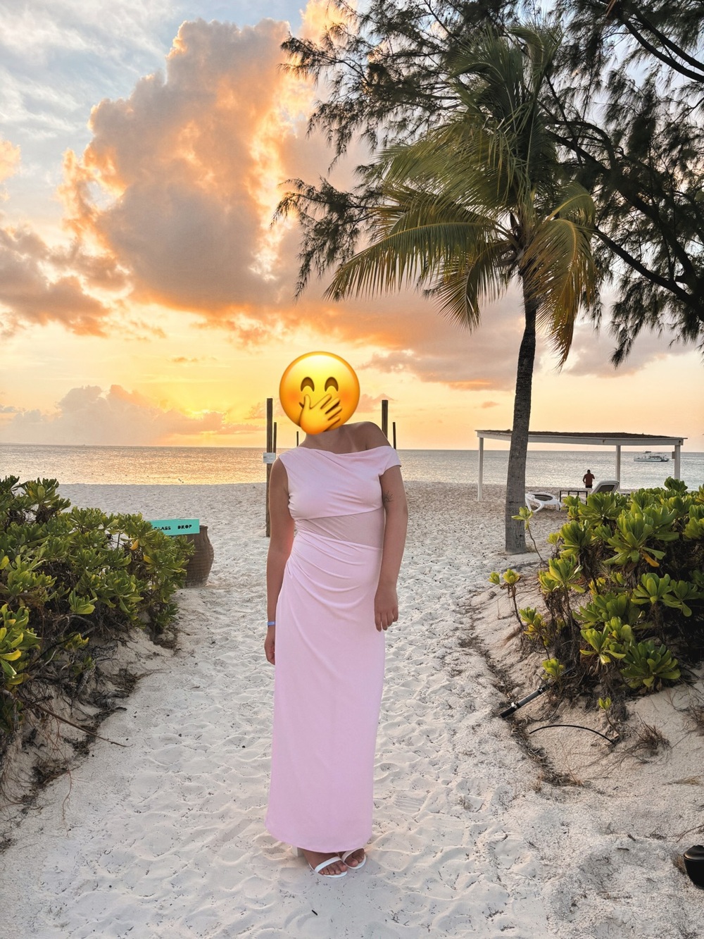 Light Pink One-Shoulder Maxi Dress